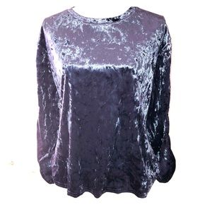 Crushed velvet long-sleeve top